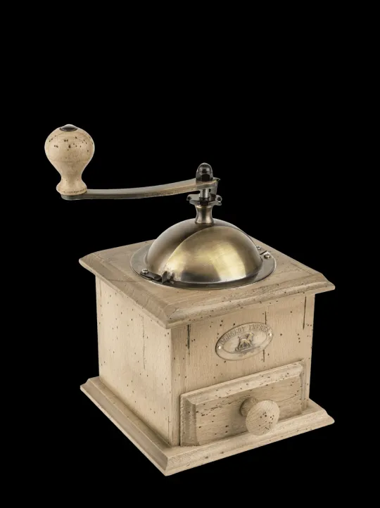 Shop Antique Manual coffee mill in hand-aged beechwood, 21cm Manual Coffee Mills