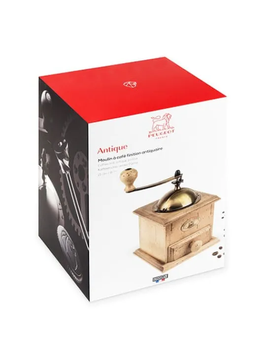 Shop Antique Manual coffee mill in hand-aged beechwood, 21cm Manual Coffee Mills