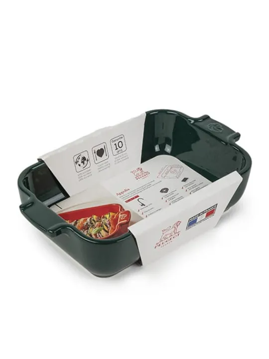 Outlet Appolia Individual ceramic rectangular baking dish in forest green, 22cm Speciality Bakeware | Individual Dishes