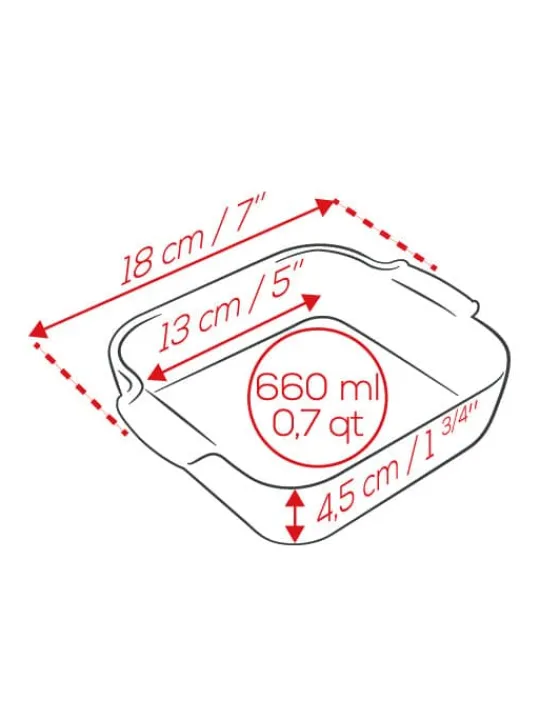 Shop Appolia Individual square ceramic oven dish in , 18cm Speciality Bakeware | Individual Dishes