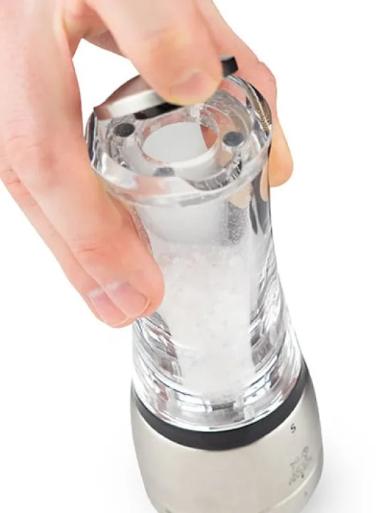 Fashion Daman U’select manual salt mill, acrylic and stainless steel, 21 cm Salt | Salt Mills
