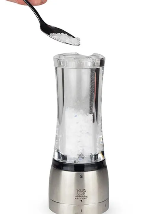 Fashion Daman U’select manual salt mill, acrylic and stainless steel, 21 cm Salt | Salt Mills