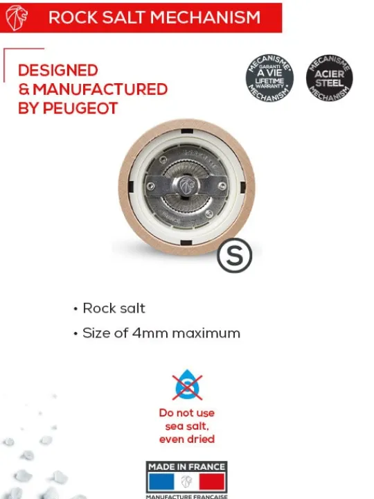 Clearance Daman U'select manual salt mill in acrylic & stainless steel, 16cm Salt | Salt Mills