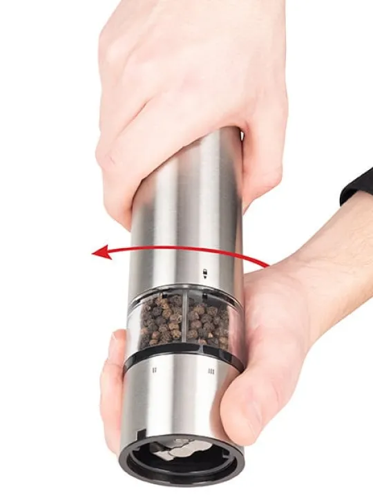 elis_sense_uselect_electric_salt_and_pepper_mills_in_stainless_steel_cm_2.webp New Elis sense U’select electric salt and pepper mills in stainless steel, 20cm Salt | Salt Mills