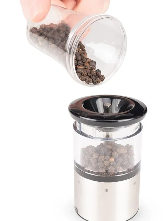 elis_sense_uselect_electric_salt_and_pepper_mills_in_stainless_steel_cm_3.webp New Elis sense U’select electric salt and pepper mills in stainless steel, 20cm Salt | Salt Mills