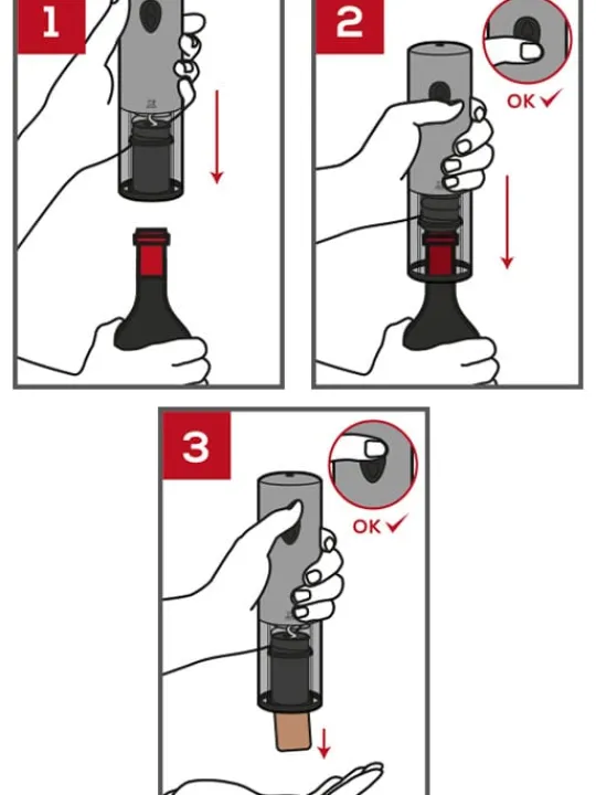 Clearance Elis Stainless steel rechargeable electric corkscrew with battery 20 cm - 8in. Corkscrews