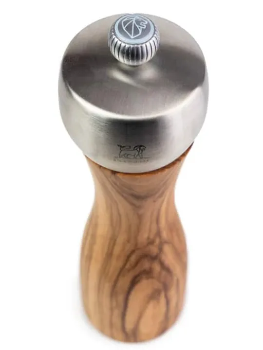 fidji_manual_salt_mill_in_olive_wood_and_stainless_steel__cm_3.webp Best Sale Fidji Manual salt mill in olive wood and stainless steel 15 cm Salt | Salt Mills