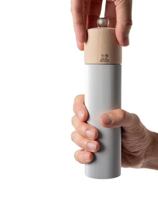 Flash Sale Line Manual salt mill in aluminium and wood, natural, 8,66in Salt | Salt Mills