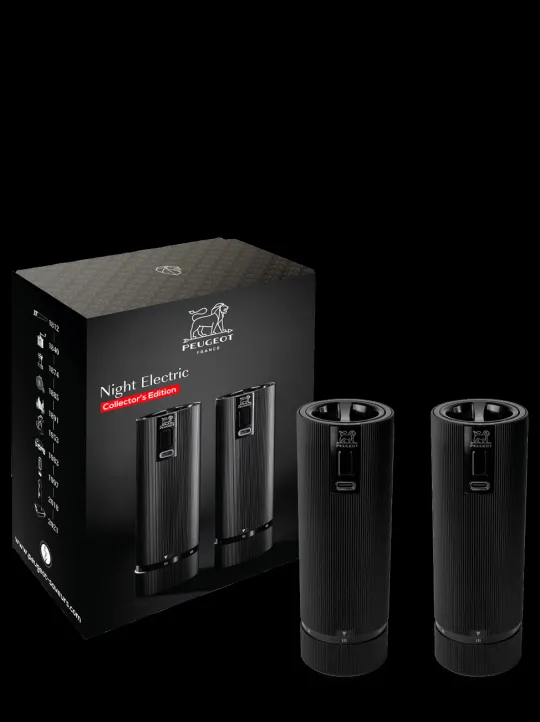 Discount Night electric Gift box – set of line electric matte black salt and pepper mills, 15 cm For The Host With The Most