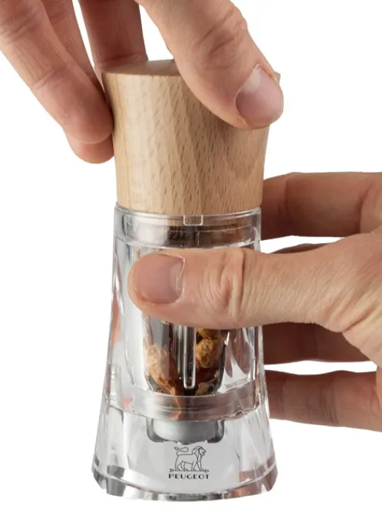 Hot Oléron Manual chilli grinder in wood and acrylic, 14cm Speciality Spice Mills