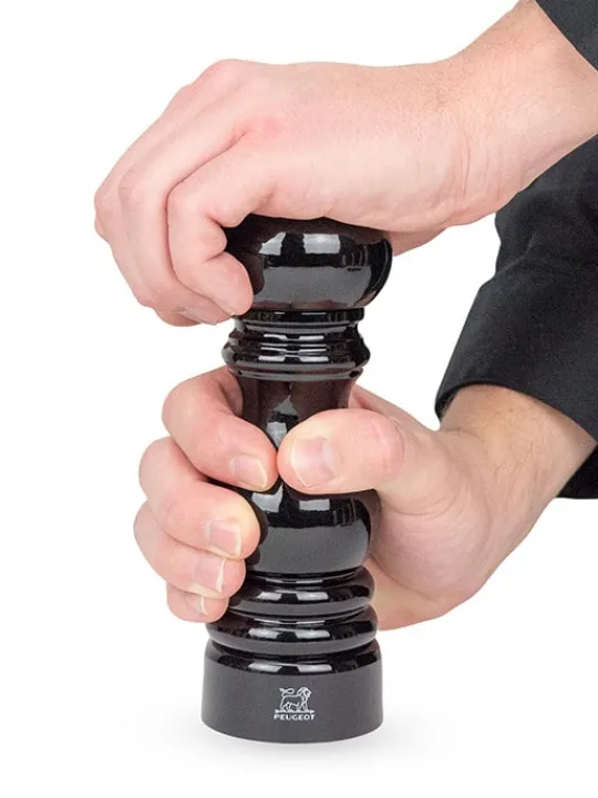 Outlet Paris Manual wooden salt mill with a black lacquered finish, 18cm Salt | Salt Mills