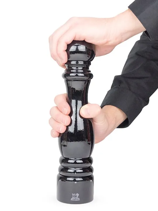 Store Paris u'select U’select wooden manual salt mill in black gloss, 30cm Salt | Salt Mills