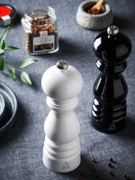 Store Paris u'select U’select wooden manual salt mill in black gloss, 30cm Salt | Salt Mills