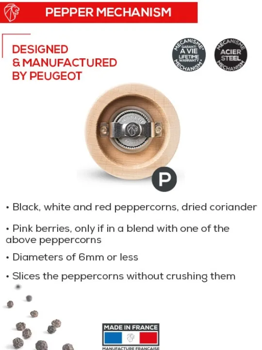Fashion Roellinger manual wooden pepper mill with handle, 13 cm Pepper | Pepper Mills